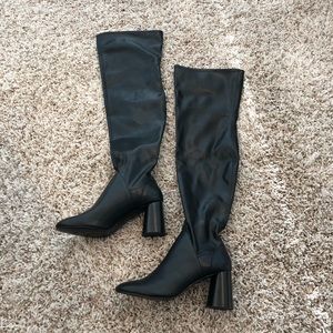 ✨ ZARA FAUX LEATHER THIGH HIGH BOOTS 👢 ✨